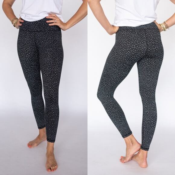 All Fenix Women's Montana 7/8 Leggings Black White Dot High Waist Size Medium - Picture 1 of 10